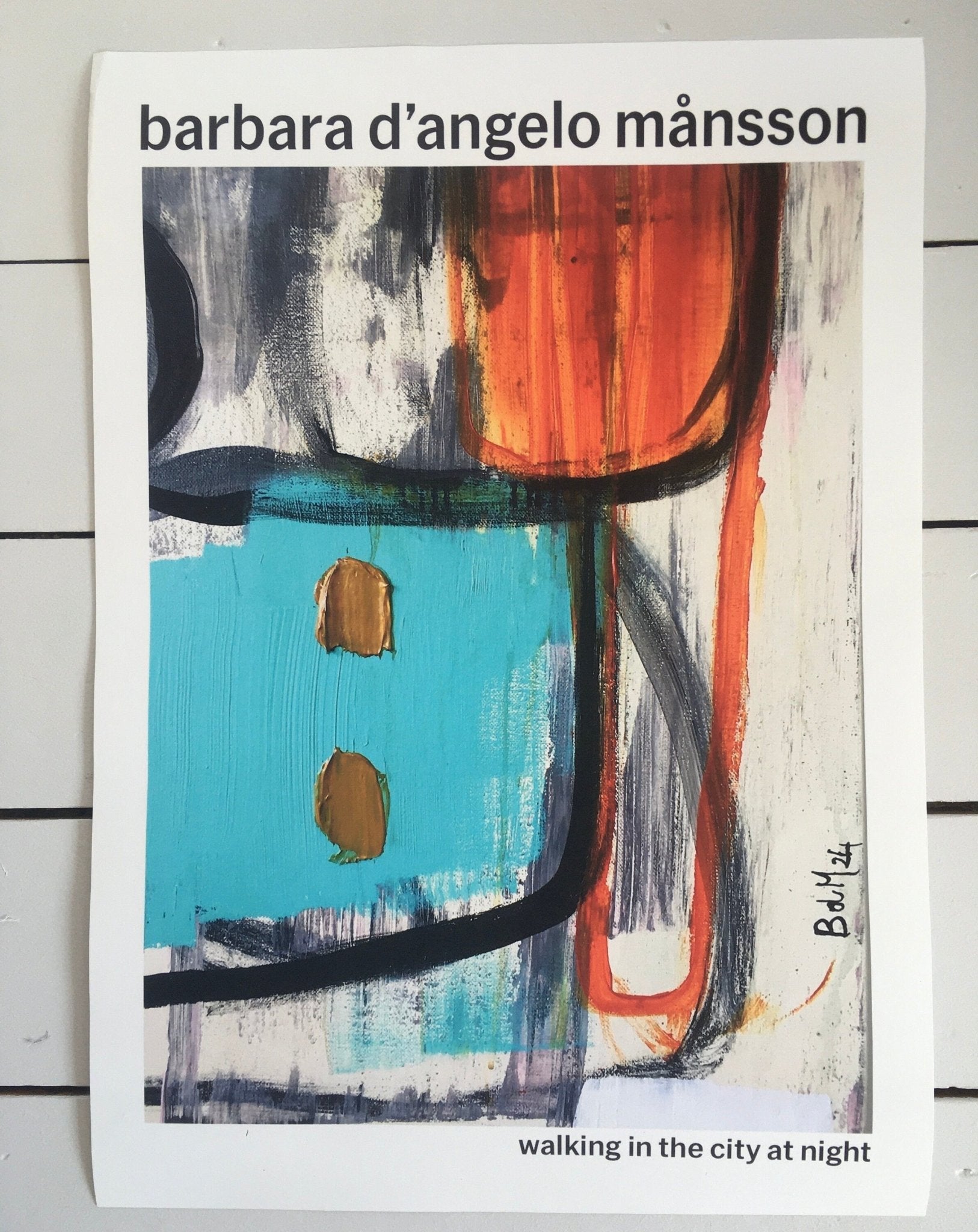 Art Print ”Walking in the City at Night” - Barbara D'Angelo Månsson