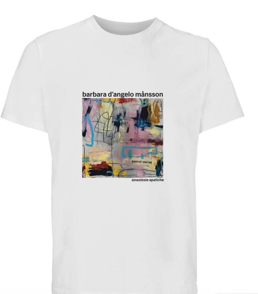 Organic Cotton Signature T-Shirt: "Sinestesie Apatiche" Size L - Barbara D'Angelo Månsson