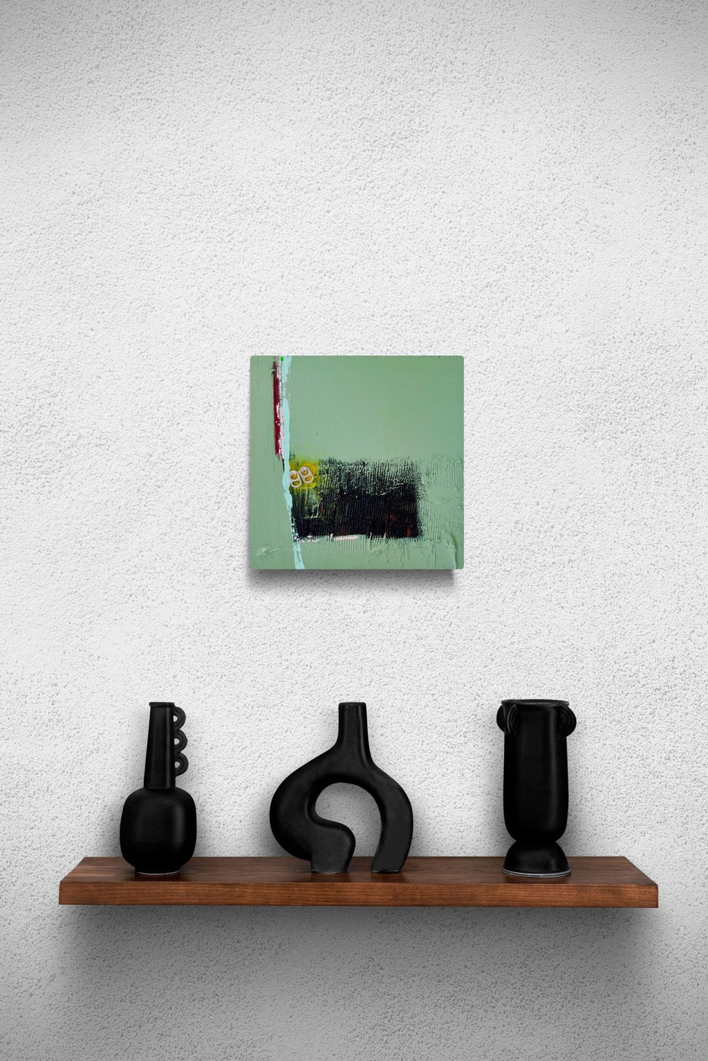 Rainbow: Abstract Acrylic Painting on Wood Board - 12x12 Signed Art - Barbara D'Angelo Månsson