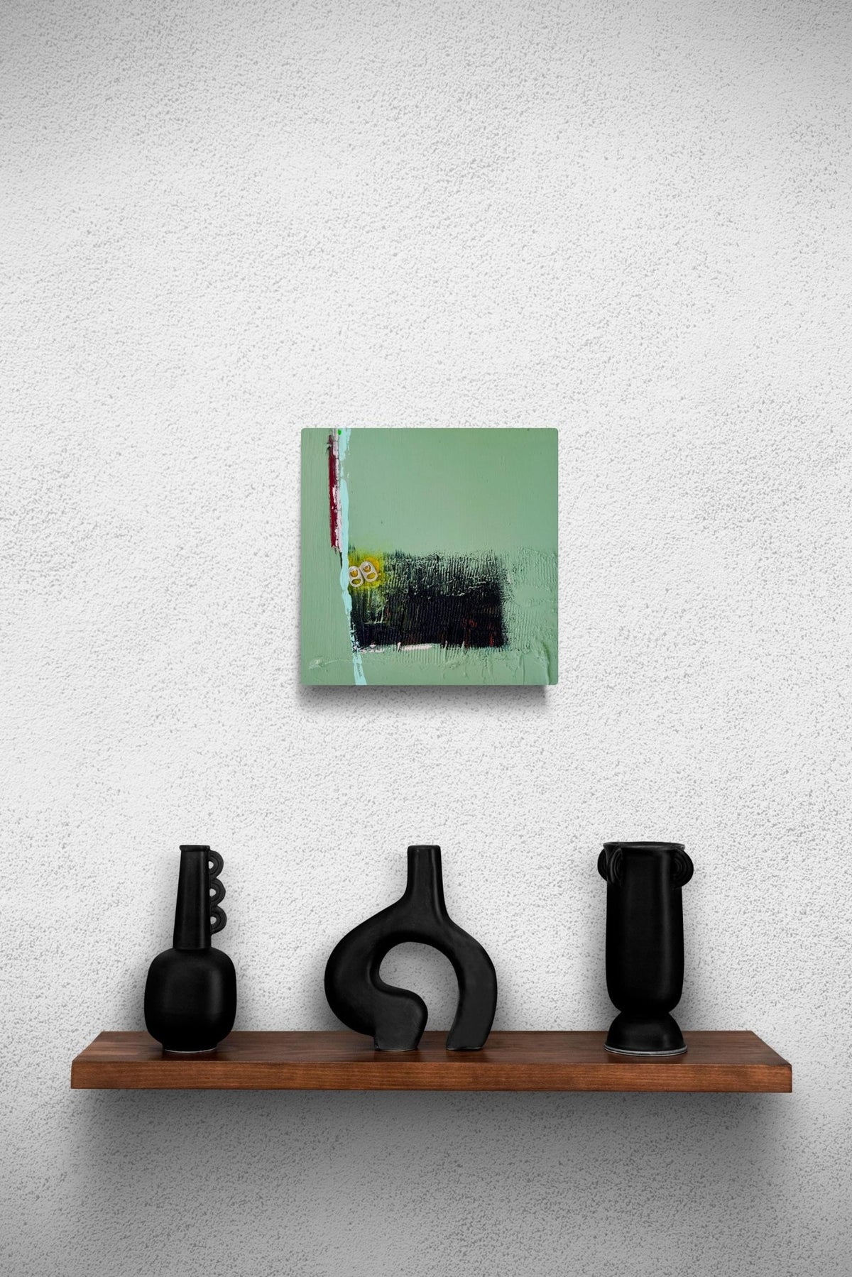 Rainbow: Abstract Acrylic Painting on Wood Board - 12x12 Signed Art - Barbara D'Angelo Månsson