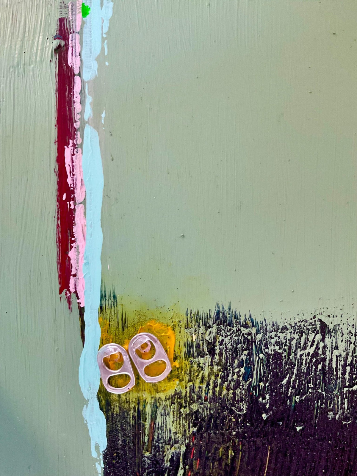 Rainbow: Abstract Acrylic Painting on Wood Board - 12x12 Signed Art - Barbara D'Angelo Månsson