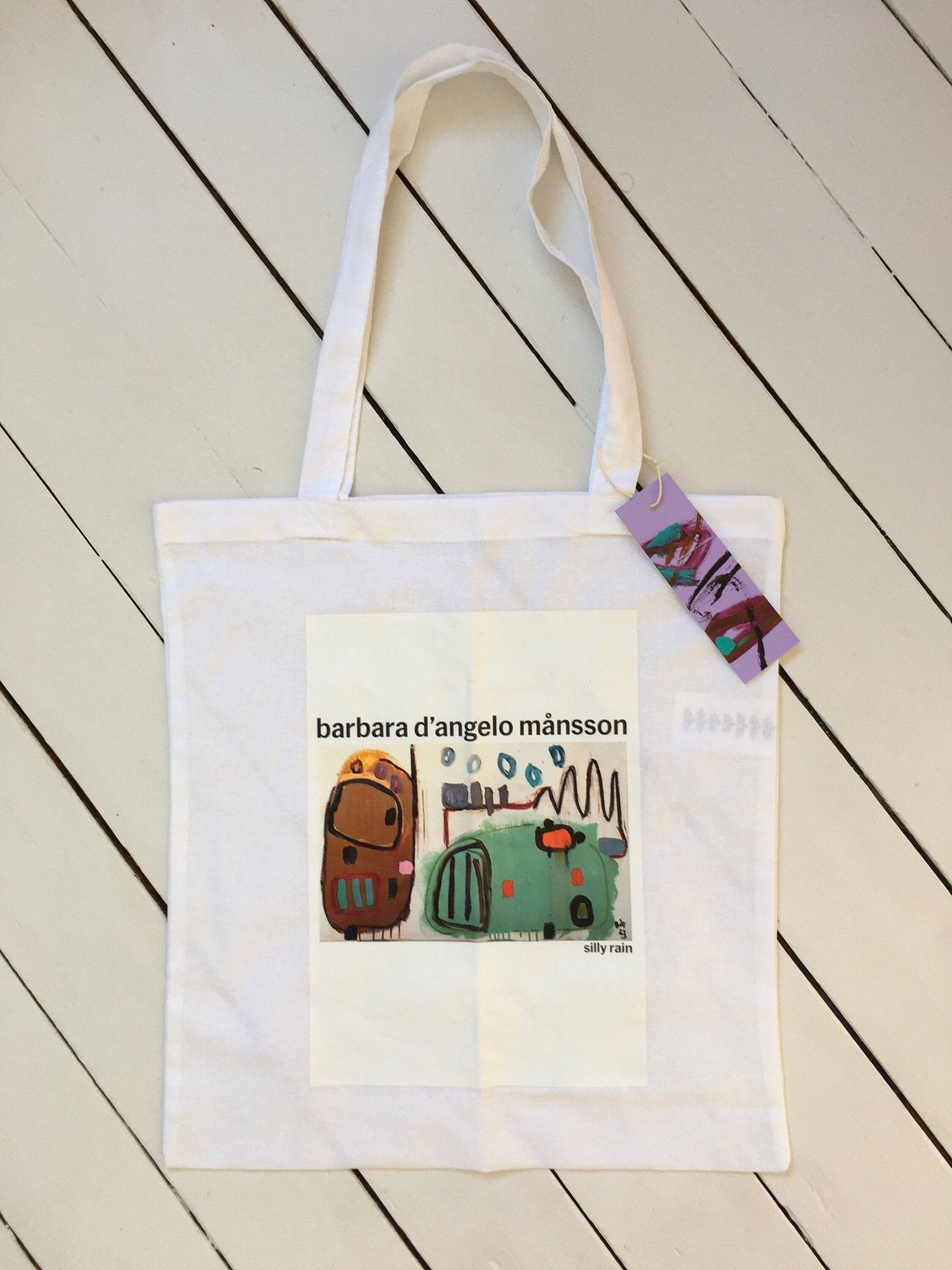 Signature tote bag” Silly Rain“ - Barbara D'Angelo Månsson