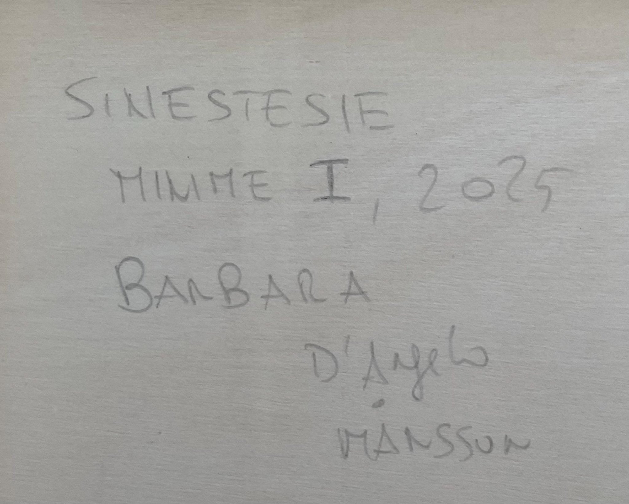 Sinestesie Minime l - Barbara D'Angelo Månsson